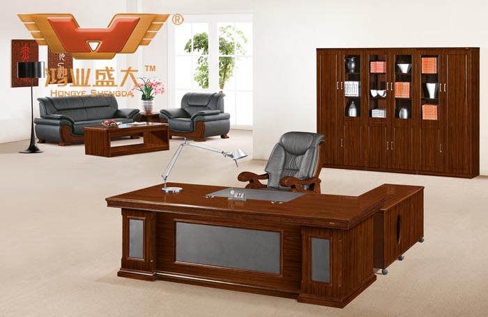 实木办公家具厂家直销 豪华实木办公桌HY-D4822
