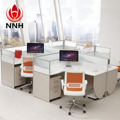 四人办公桌椅 时尚办公桌屏风NNH-P51